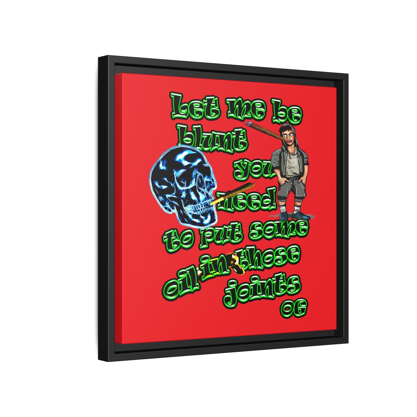 og - framed canvas art (red)