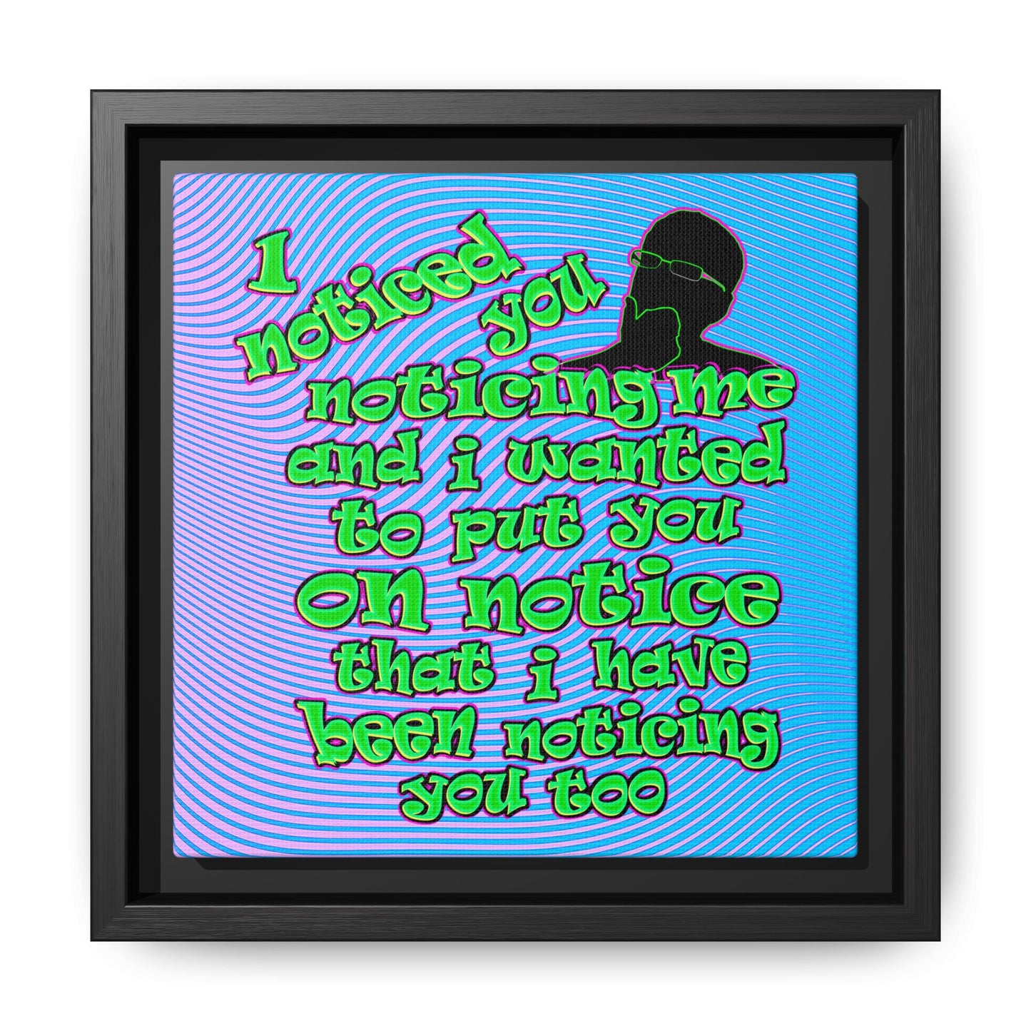noticed you noticing - framed canvas art (light blue-purple wave)