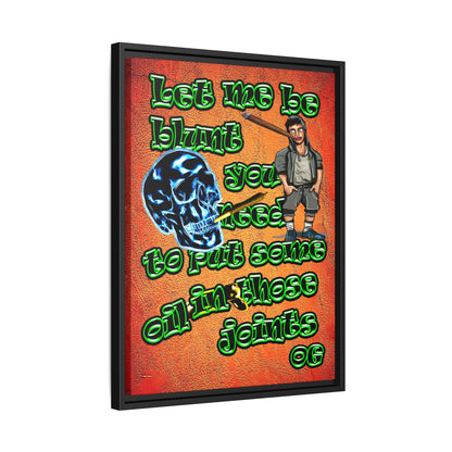 og - framed canvas art (burnt orange)