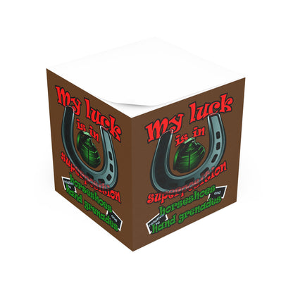 my luck - note cube (brown)