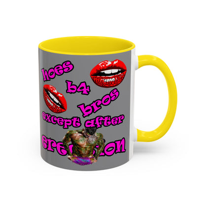 hoes b4 bros - Accent Mug (grey)