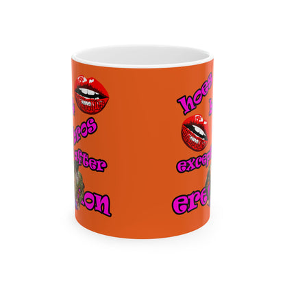 hoes b4 bros - White Mug (orange)