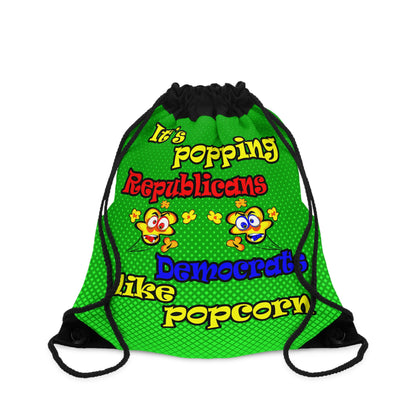 popping like popcorn - Drawstring Bag (logo green)