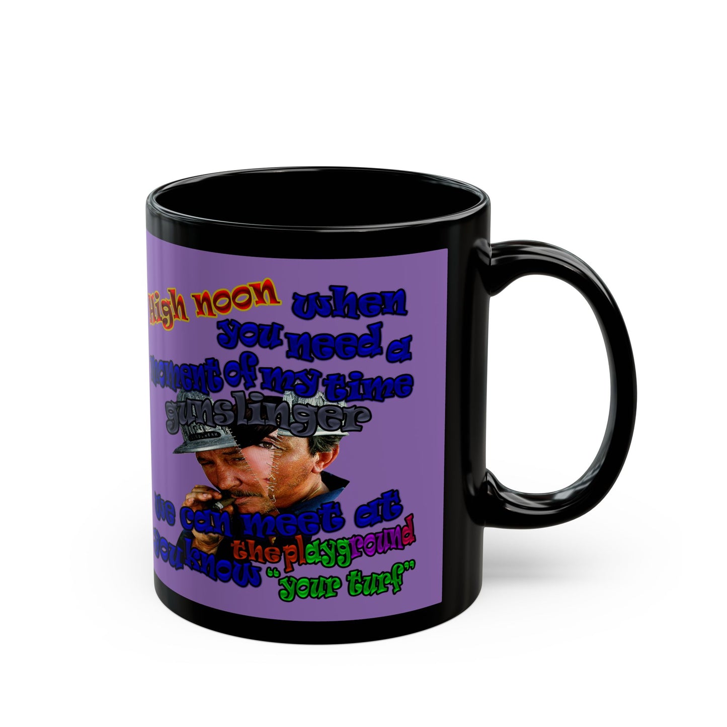 high noon - Black Mug (light purple)