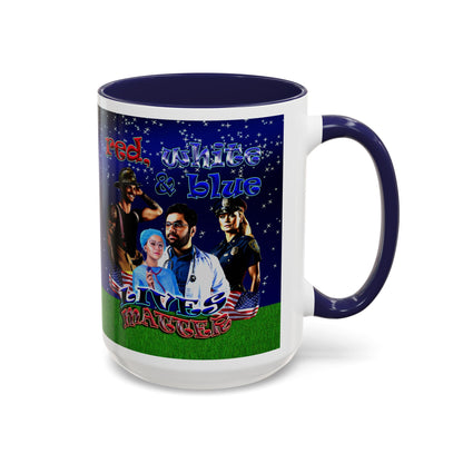 rw&b lives matter - Accent Mug ('snoops' background)