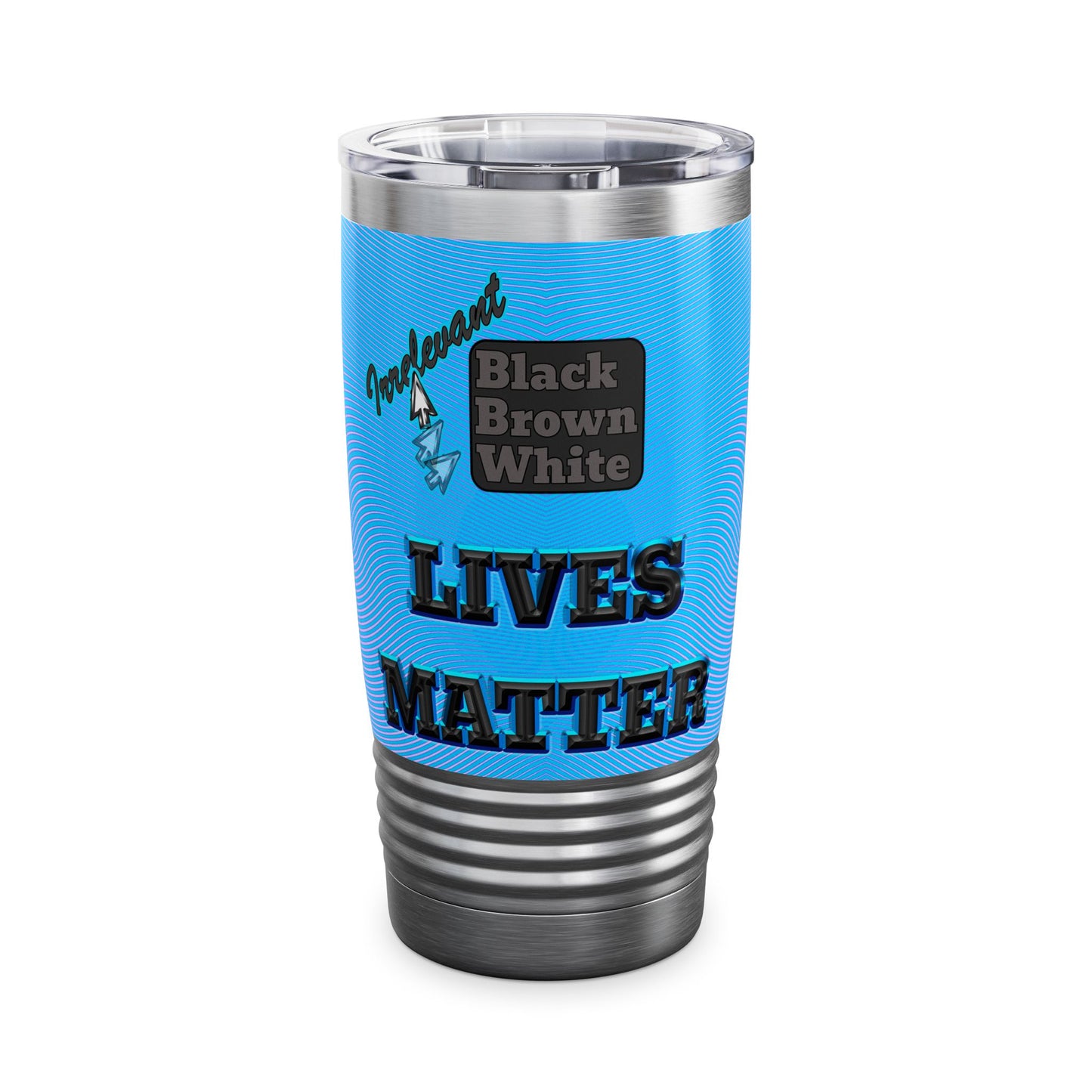 irrelevant - Ringneck Tumbler, 20oz (light blue-purple wave)