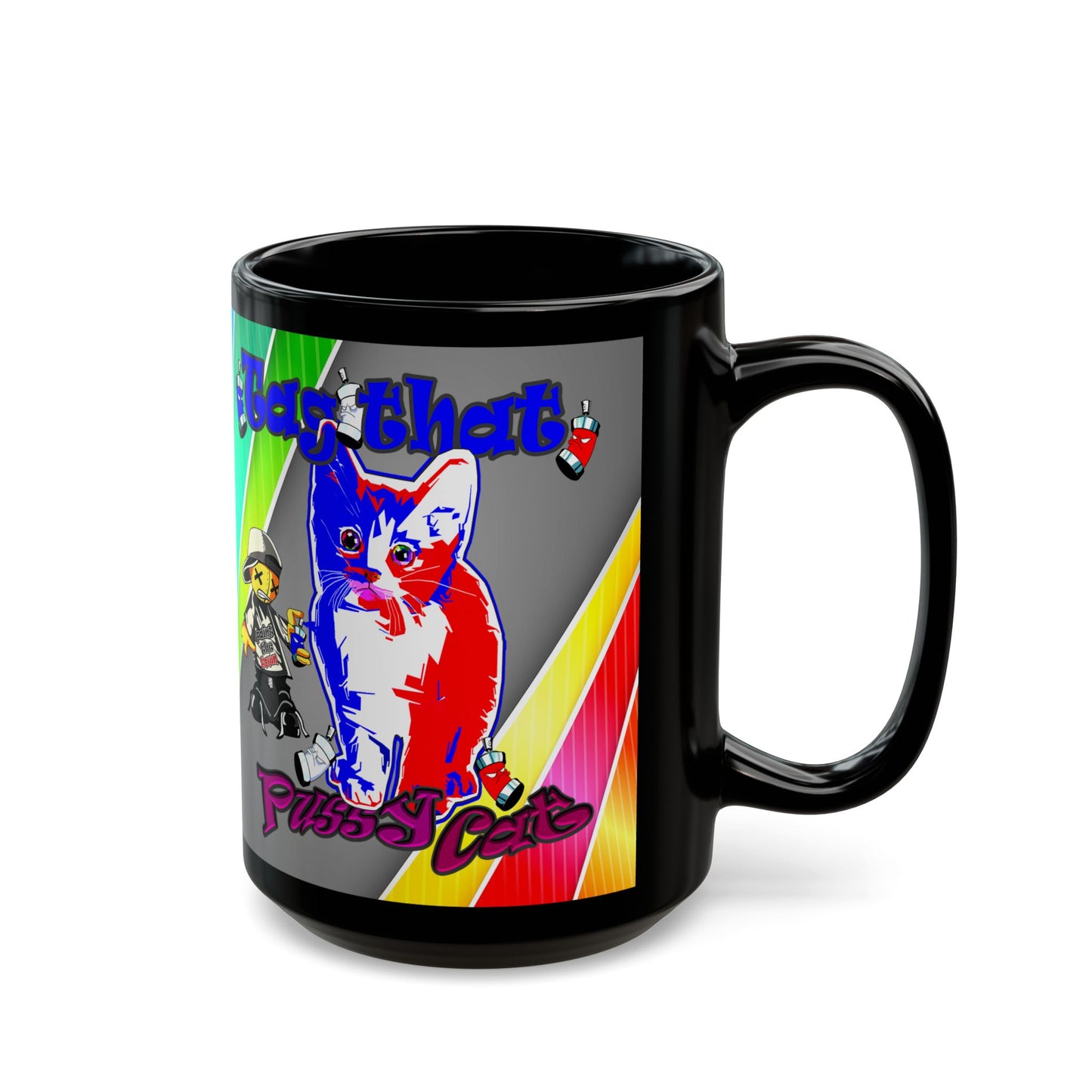 tag that - Black Mug (rainbow split)