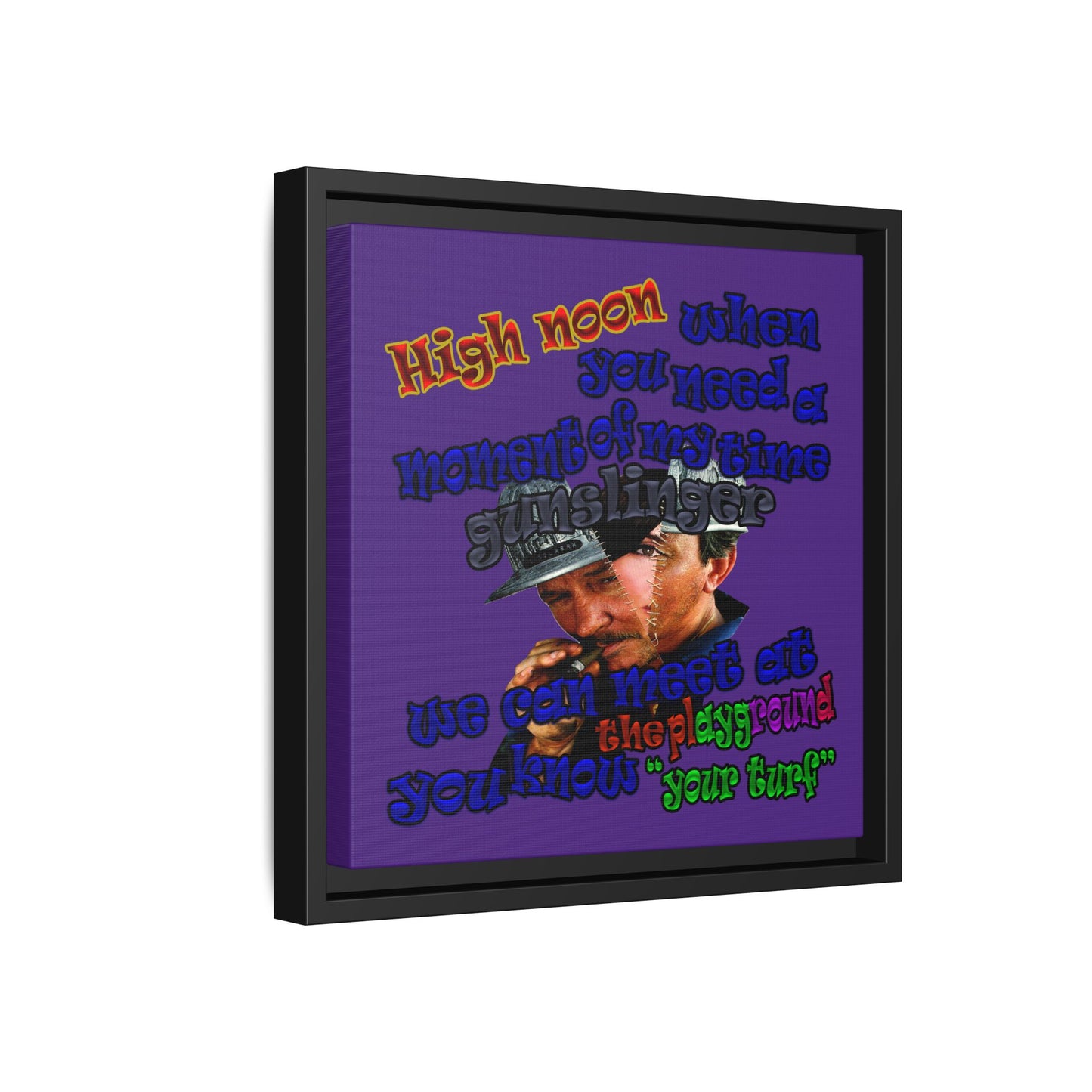 high noon - framed canvas art (purple)