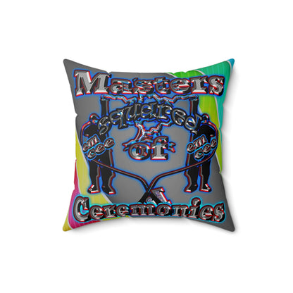 em cee squared - Spun Polyester Square Pillow - (rainbow split)