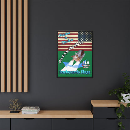shoot for the stars - framed canvas art (dark green)