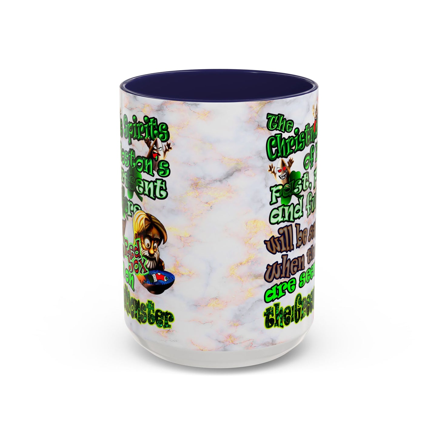 christmas spirits of boston - Accent Mug (white marble)