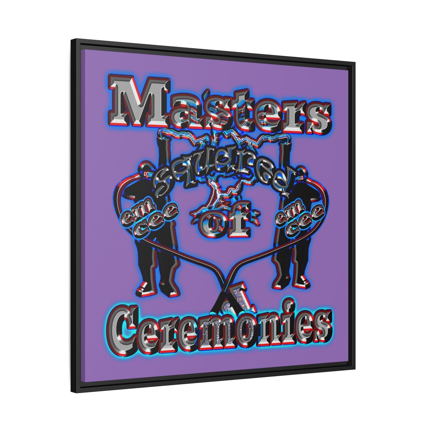 em cee squared - framed canvas art (light purple)