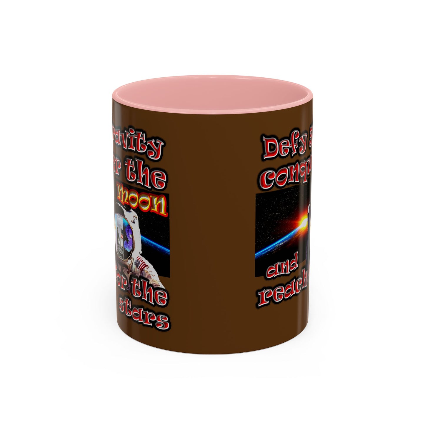 defy conquer reach - Accent Mug (brown)