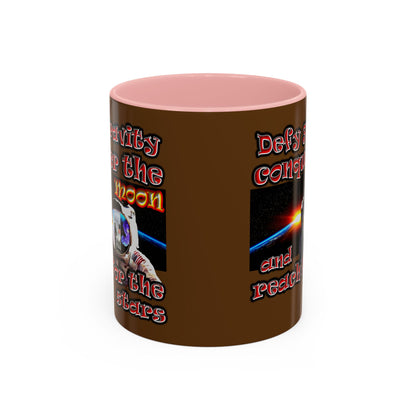 defy conquer reach - Accent Mug (brown)