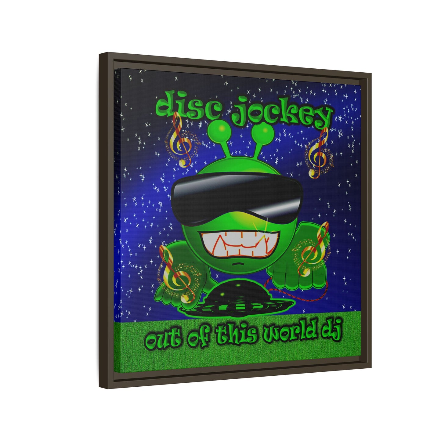 disc jockey - framed canvas art ('snoops' background)