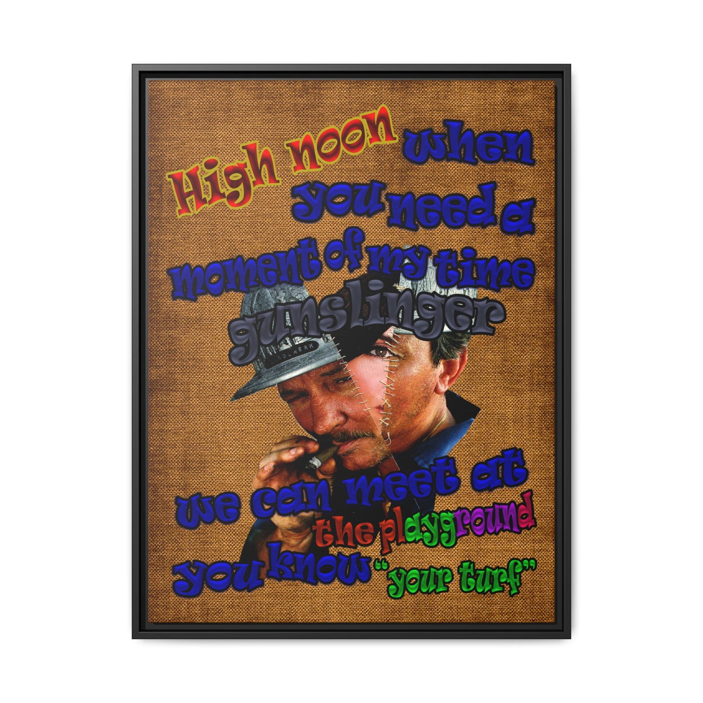 high noon - framed canvas art (brown papyrus)