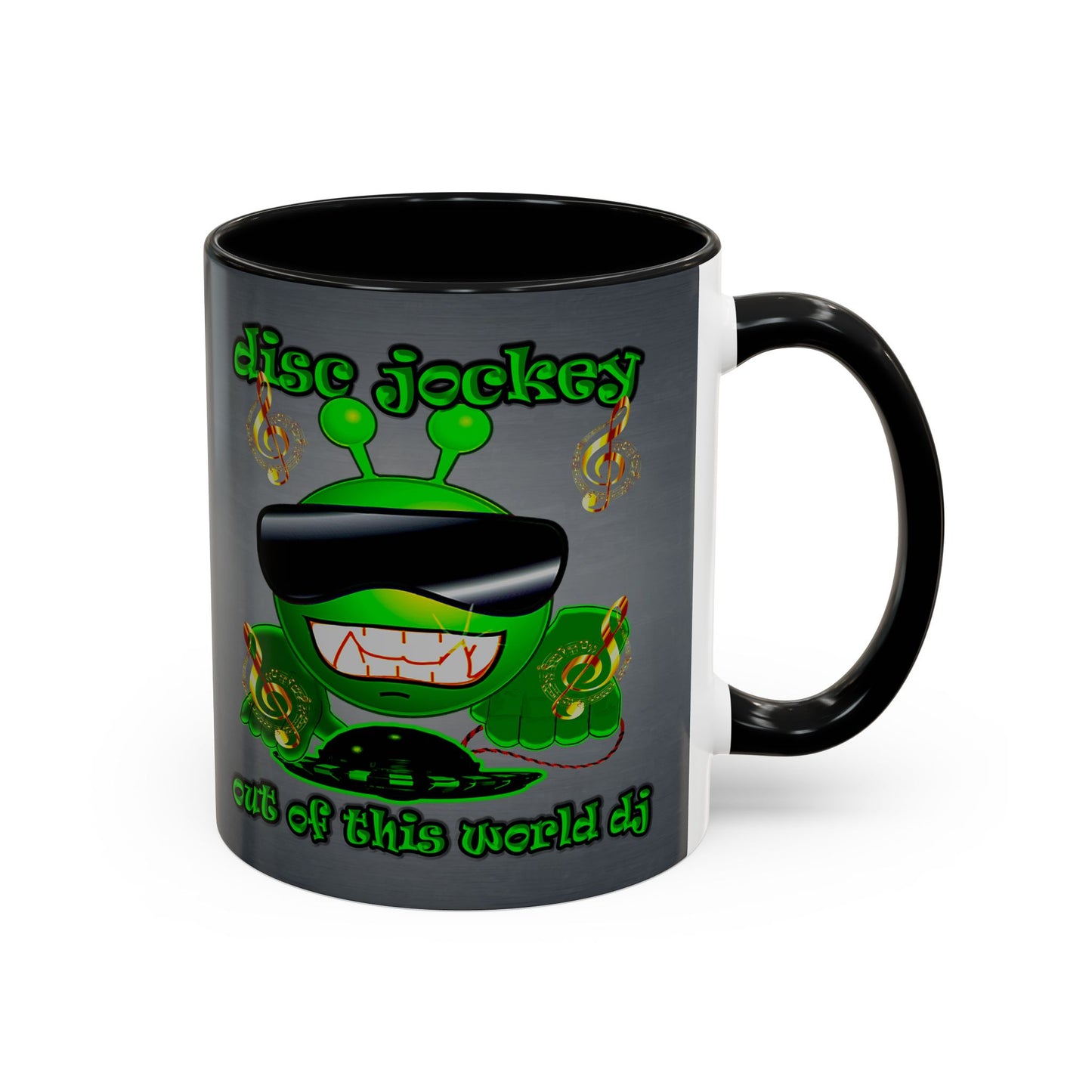 disc jockey - Accent Mug (grey-light grey)