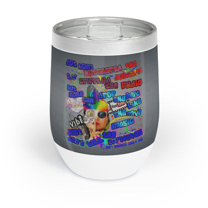 drop the beat - Chill Wine Tumbler  (grey-light grey)