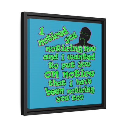 noticed you noticing - framed canvas art (turquoise)