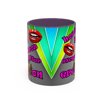 hoes b4 bros - Accent Mug (rainbow split)
