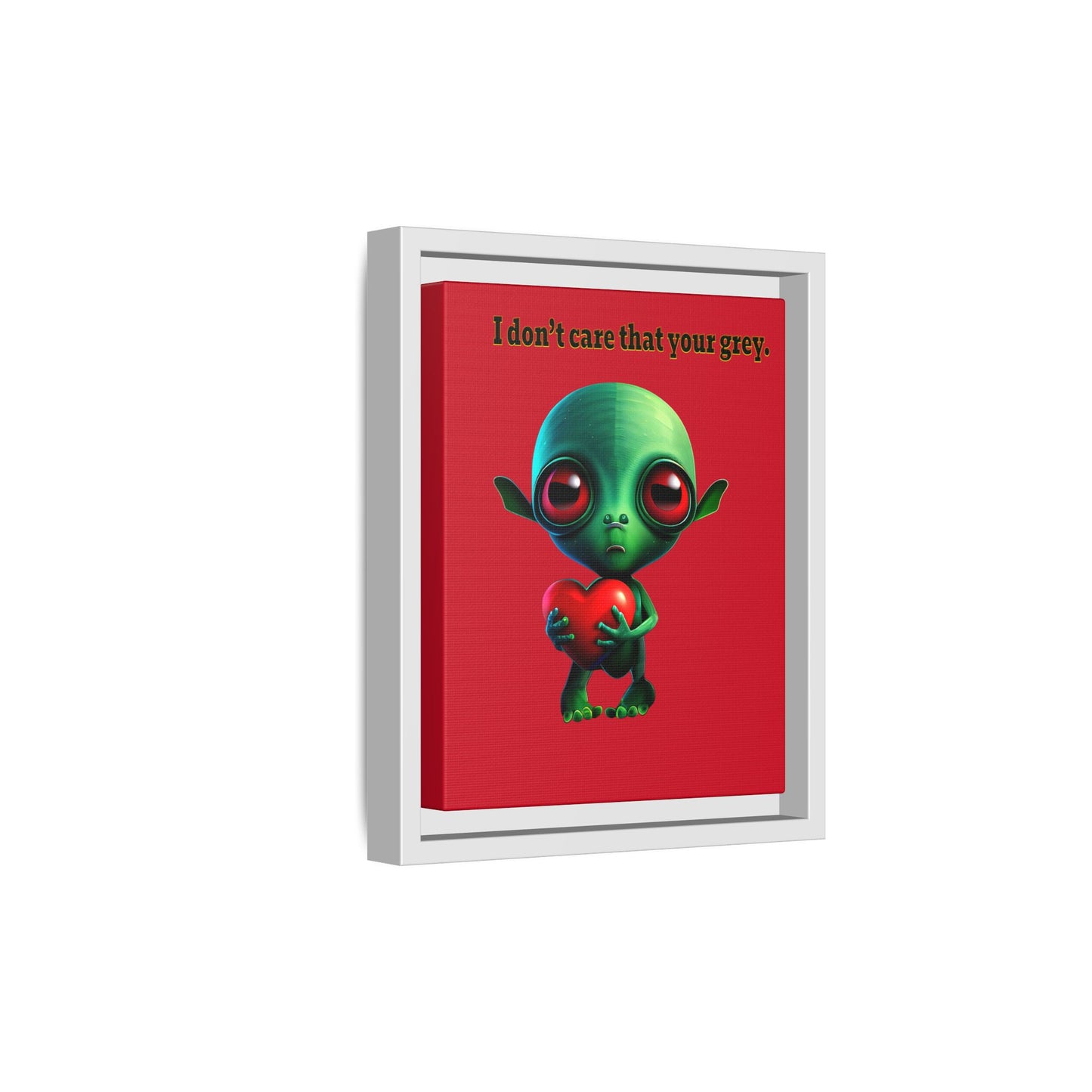 I don't care that your grey - framed canvas art (dark red)