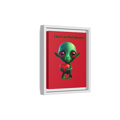 I don't care that your grey - framed canvas art (dark red)