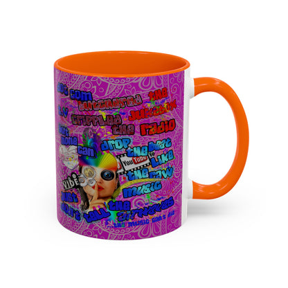 drop the beat - Accent Mug (pink swirl)