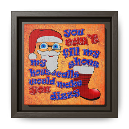 santa's shoes - framed canvas art (burnt orange)