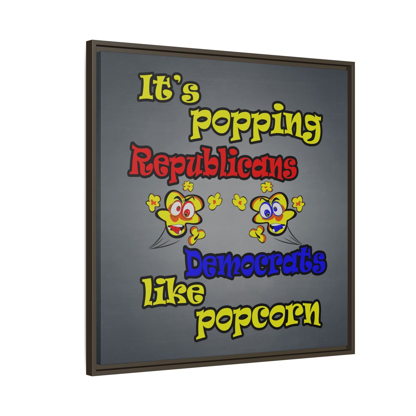 popping like popcorn - framed canvas art (grey-light grey)