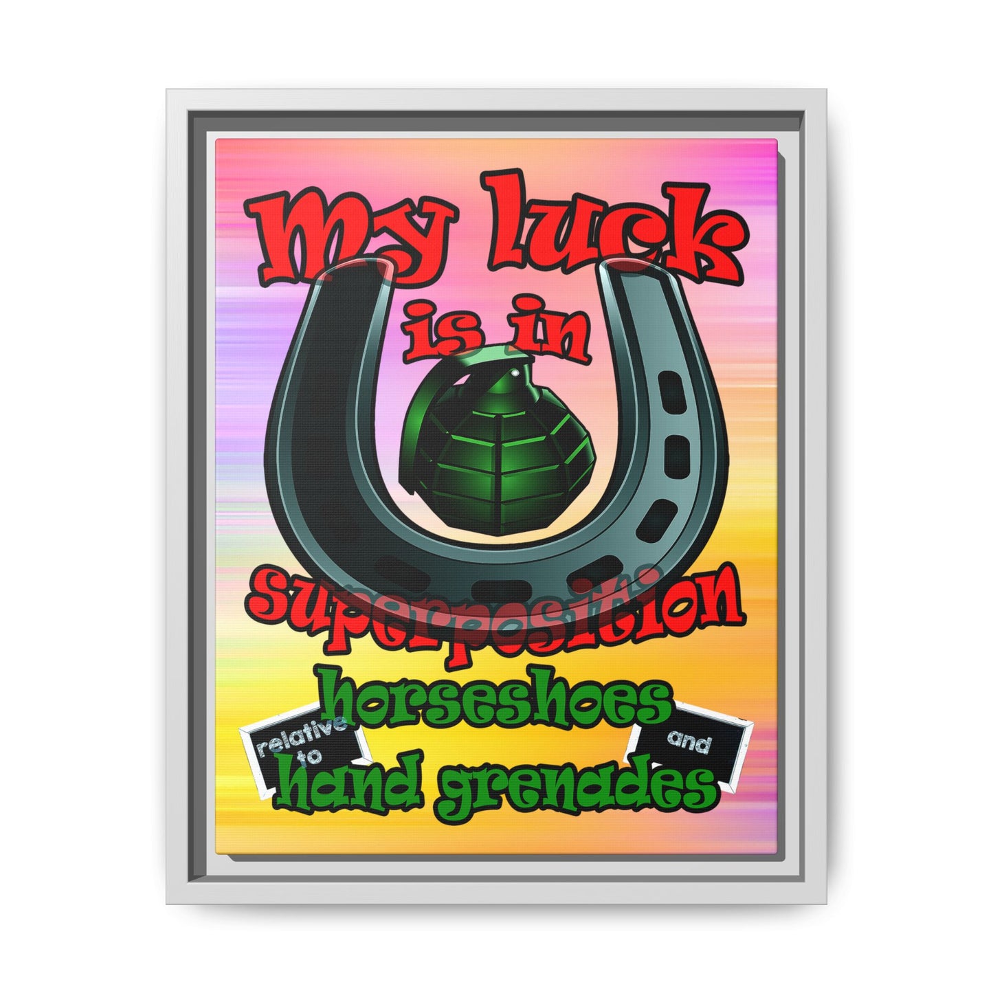my luck - framed canvas art (color blur)