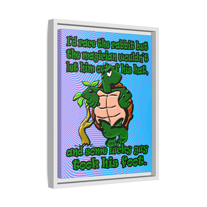 turtle race - framed canvas art (light blue-purple wave)