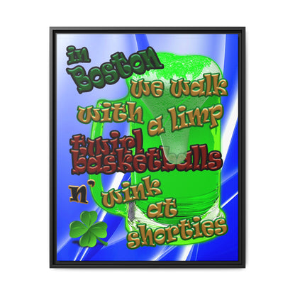 celtics logo - framed canvas art (blue-white wave)