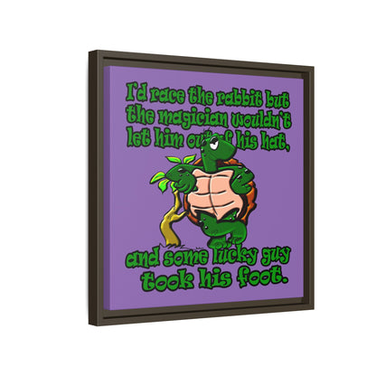 turtle race - framed canvas art (light purple)