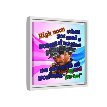 high noon - framed canvas art (light blue-pink wave)