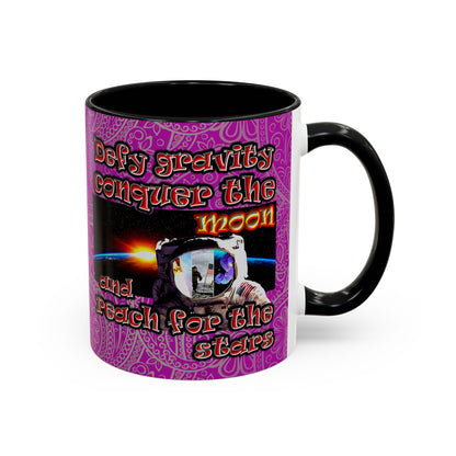 defy conquer reach - Accent Mug (pink swirl)