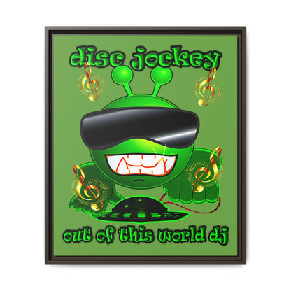 disc jockey - framed canvas art (green)