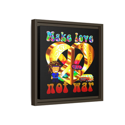 love peace - framed canvas art (black)