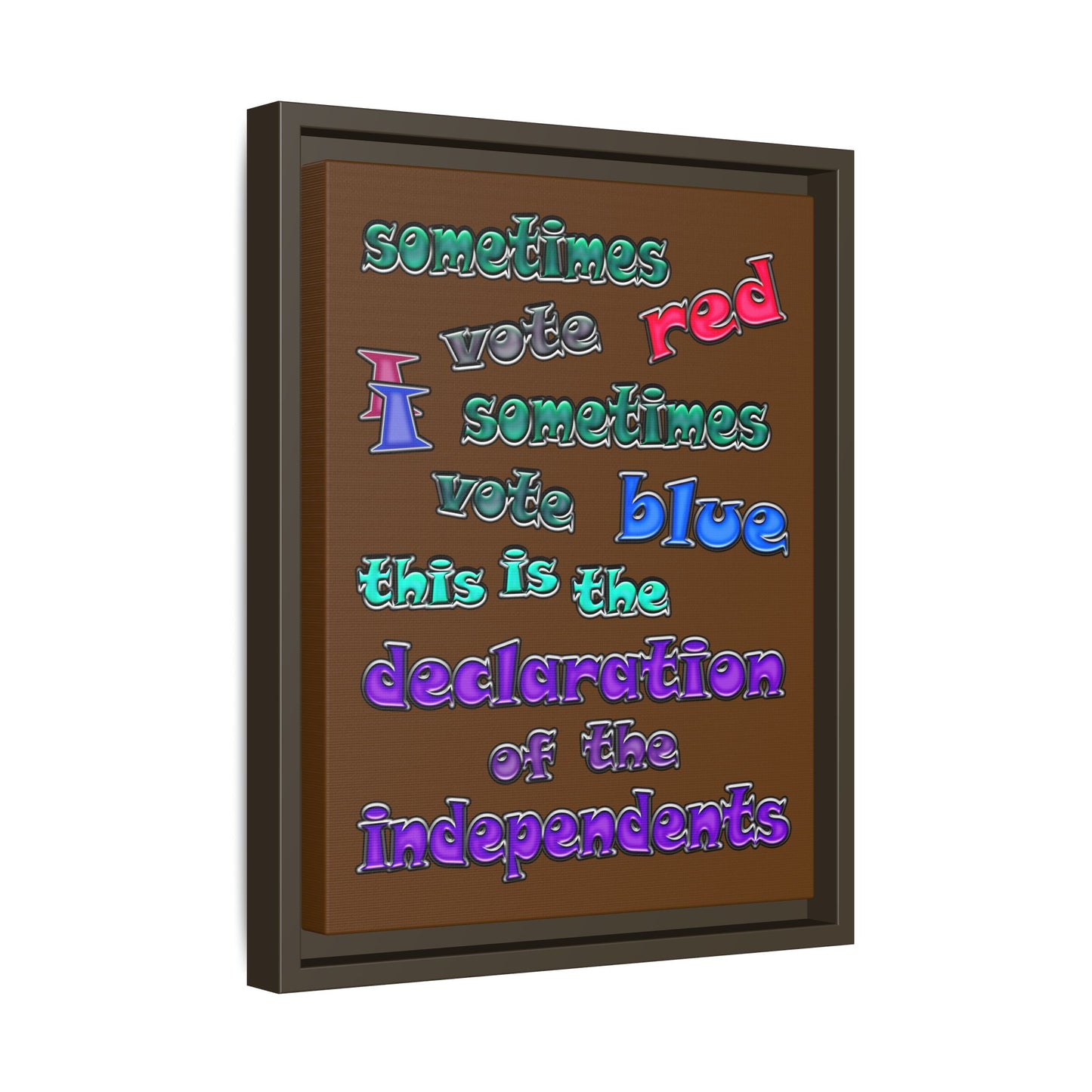 declaration of the independents - framed canvas art (brown)