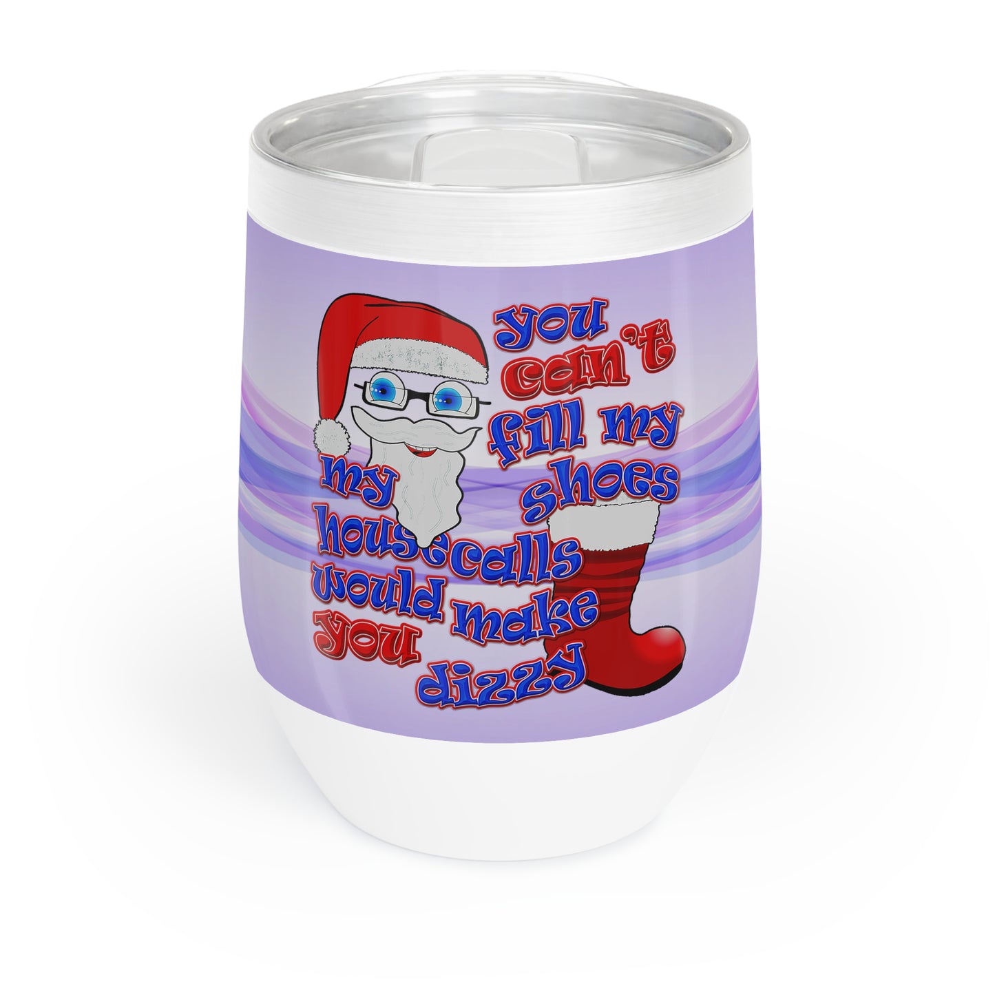 santa's shoes - Chill Wine Tumbler (light blue-pink wave)