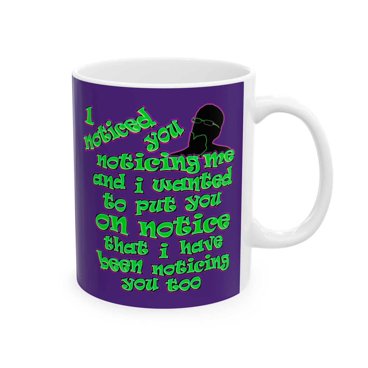 noticed you noticing - White Mug (purple)