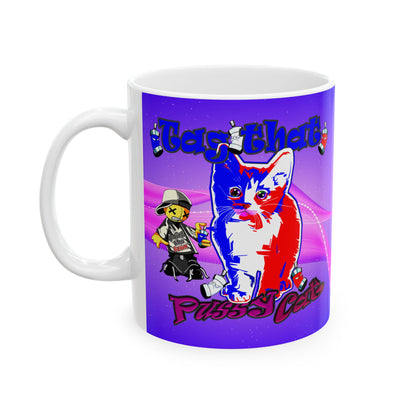 tag that - White Mug (purple-pink wave)