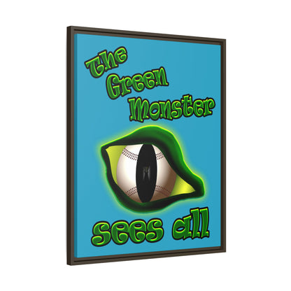 green monster - framed canvas art (turquoise)