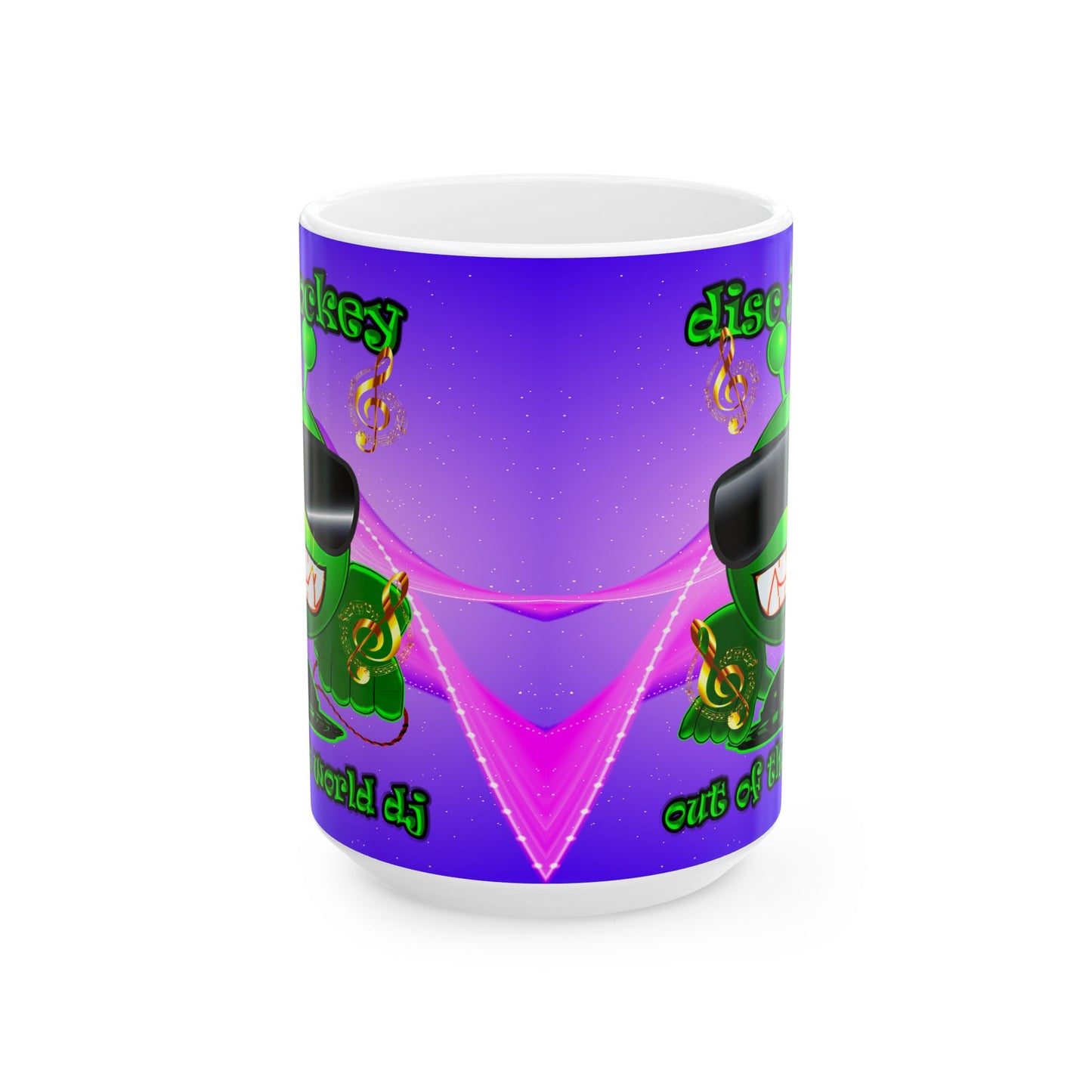 disc jockey - White Mug (purple-pink wave)
