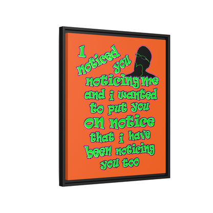 noticed you noticing - framed canvas art (orange)