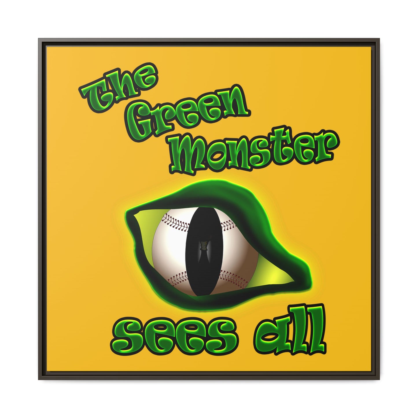 green monster - framed canvas art (yellow)