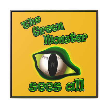 green monster - framed canvas art (yellow)