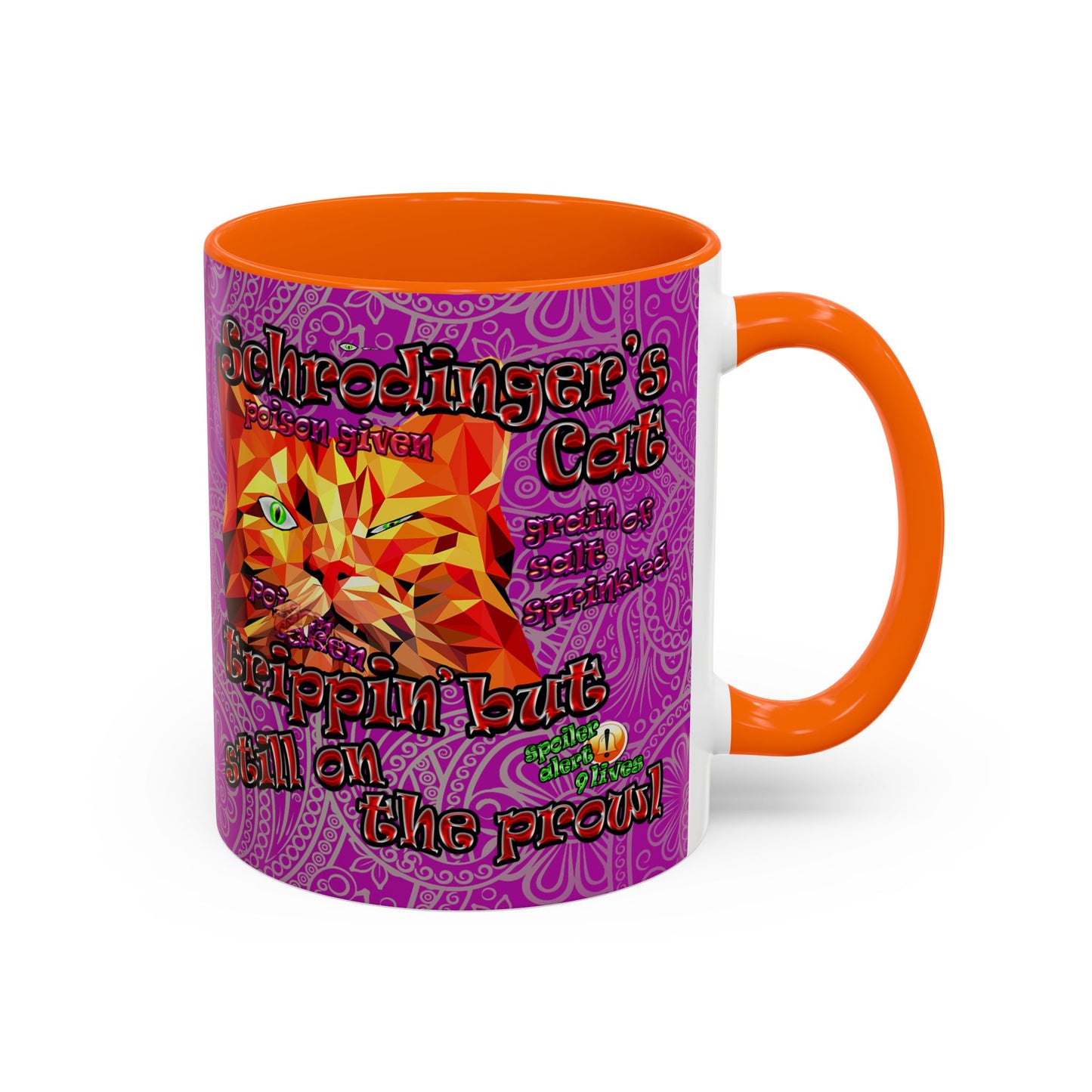 schrodinger's cat - Accent Mug (pink swirl)