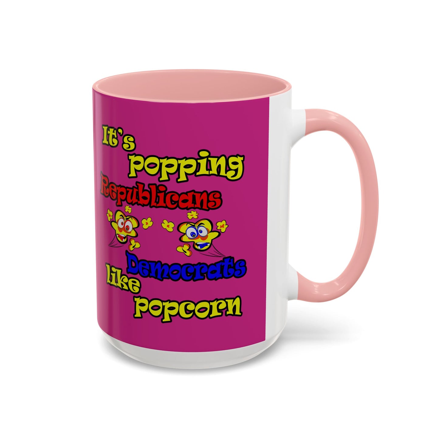 popping like popcorn - Accent Mug (pink)