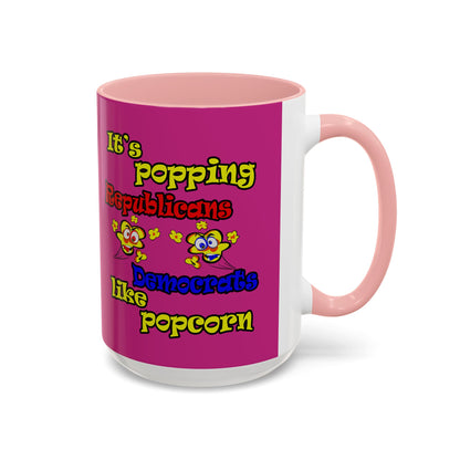 popping like popcorn - Accent Mug (pink)