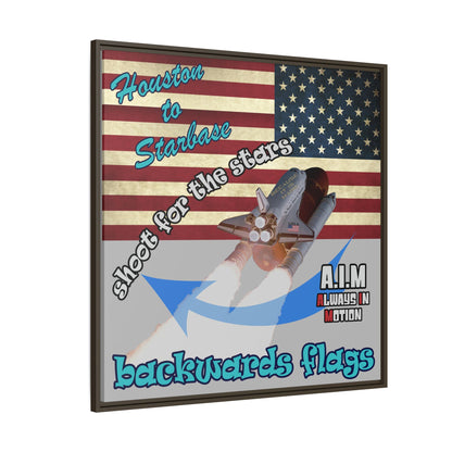 shoot for the stars - framed canvas art (light grey)